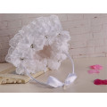 Satin bowknot decoration white flower lace bridal party wedding flower girl basket